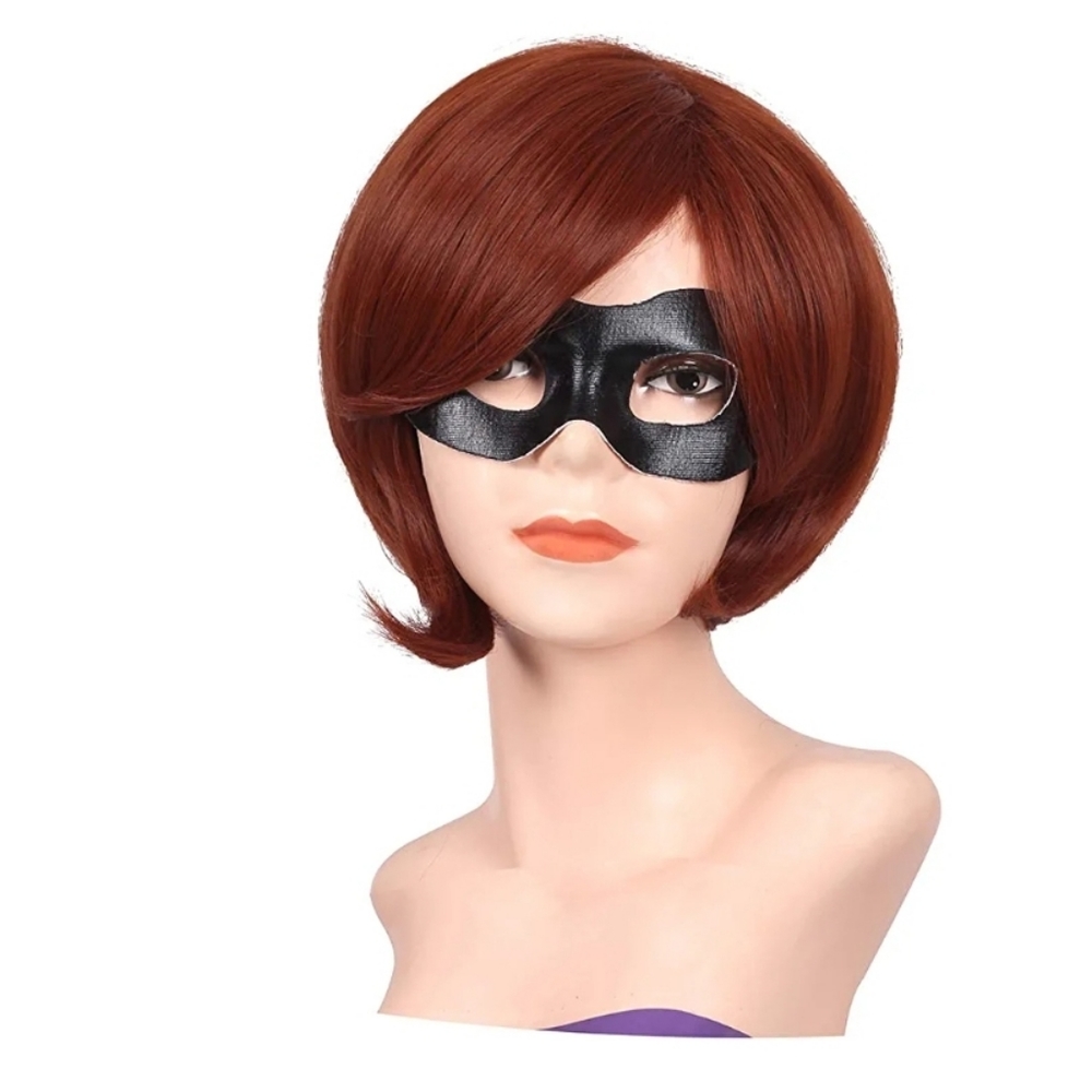 FantaLook Short Reddish Brown Costume Cosplay Wig